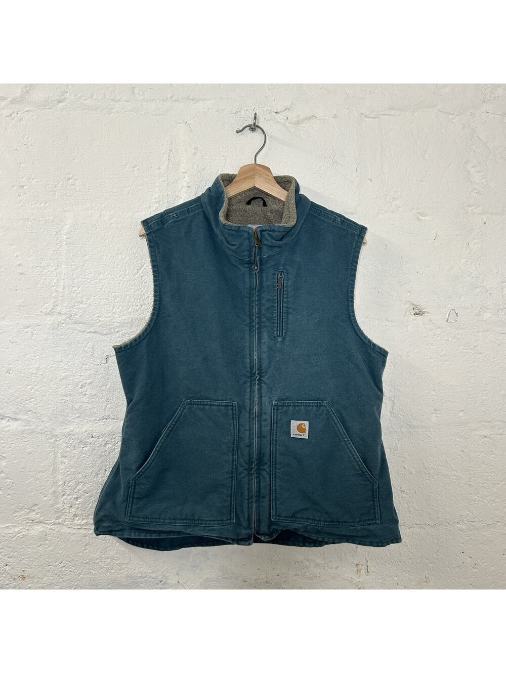 Y2K Carhartt Sherpa Mock-Neck Vest “Dark Teal” WV001 DTL